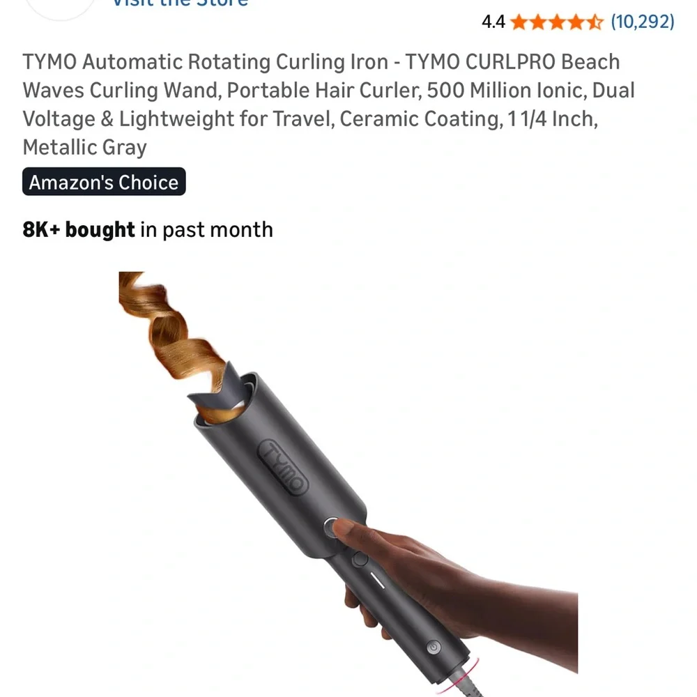 TYMO Automatic Rotating Curling Iron - Picture 1 of 3